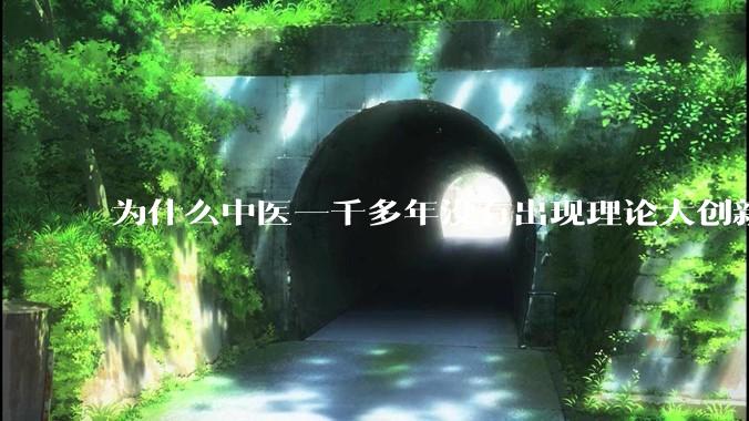 为什么中医一千多年没有出现理论大创新了？